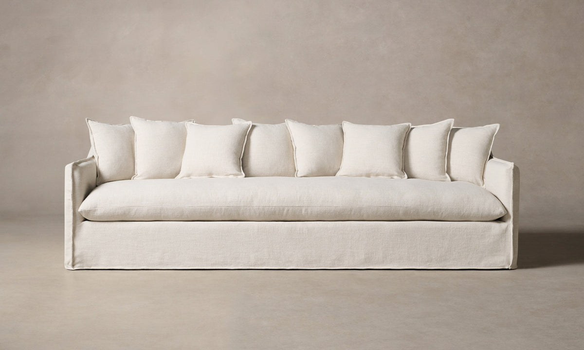 The Dune Sofa in Performance Linen Weave Pure White by Maiden Home