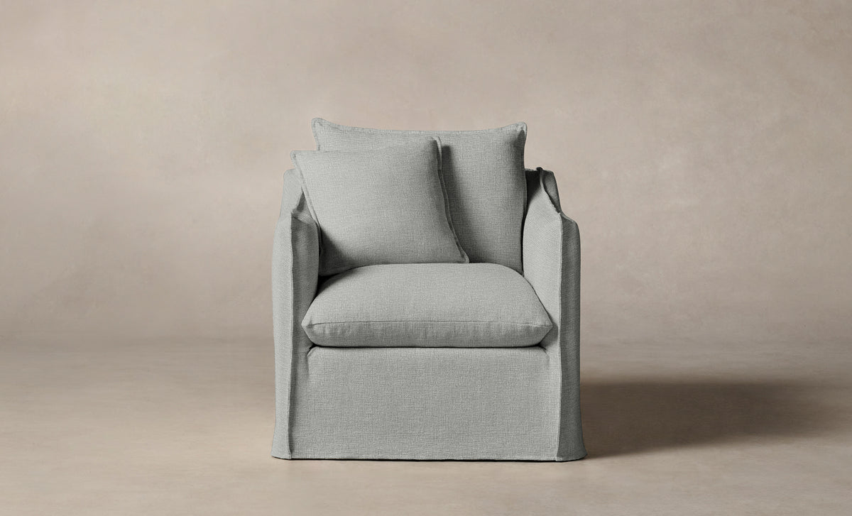 The Dune Swivel Chair - Performance Woven Chenille Rain