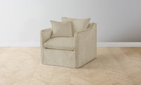 The Dune Swivel Chair - Belgian Linen Alder