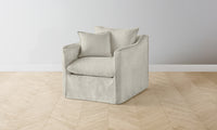 The Dune Swivel Chair - Performance Stonewashed Linen Dew