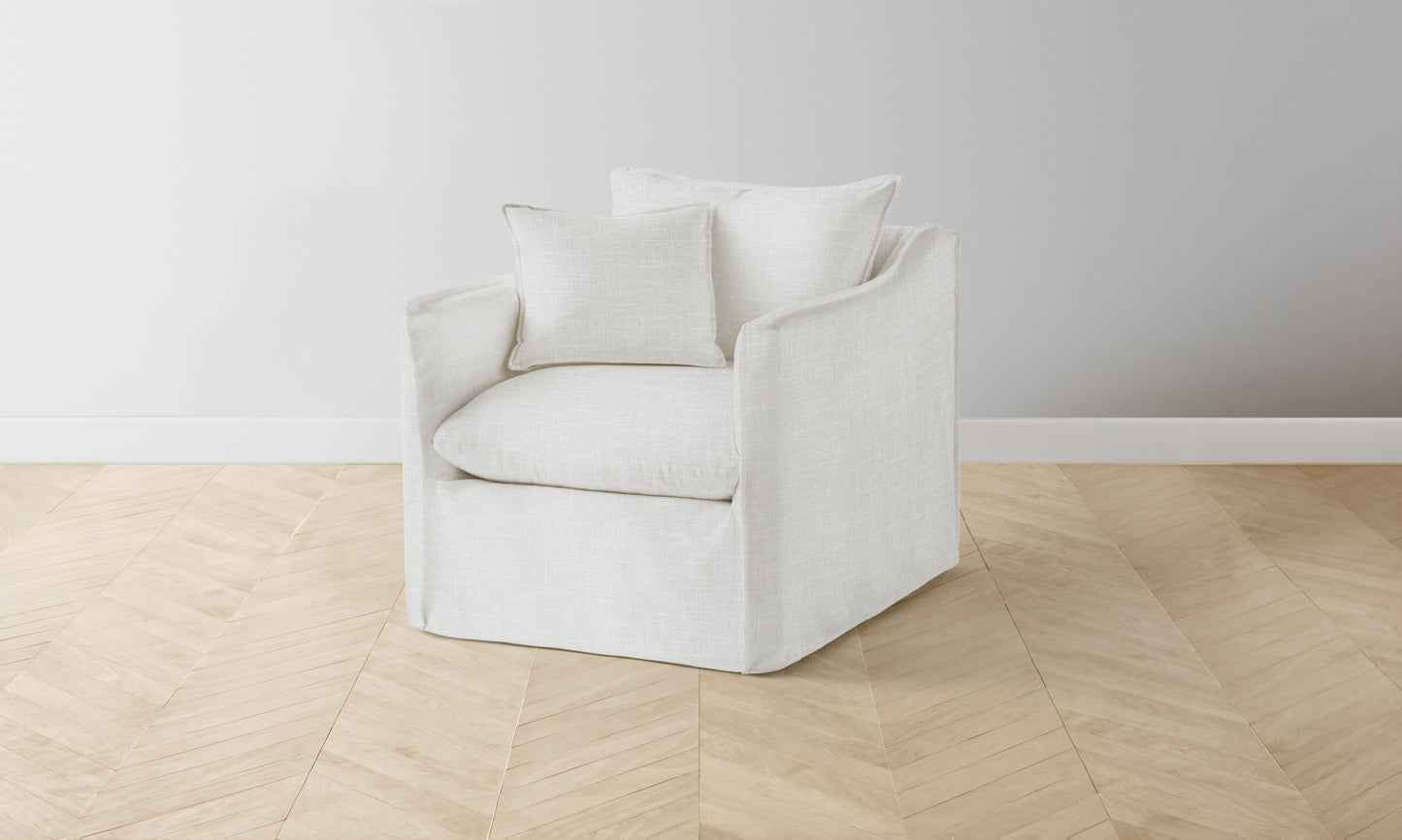 The Dune Swivel Chair - Performance Woven Chenille Lace