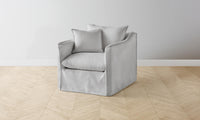 The Dune Swivel Chair - Performance Linen Weave Cloud