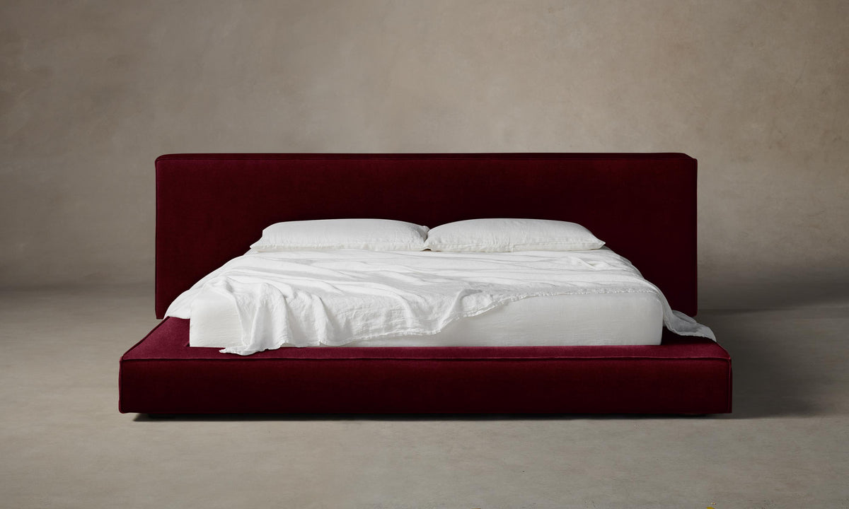 The Eldridge Bed - Mohair Crimson