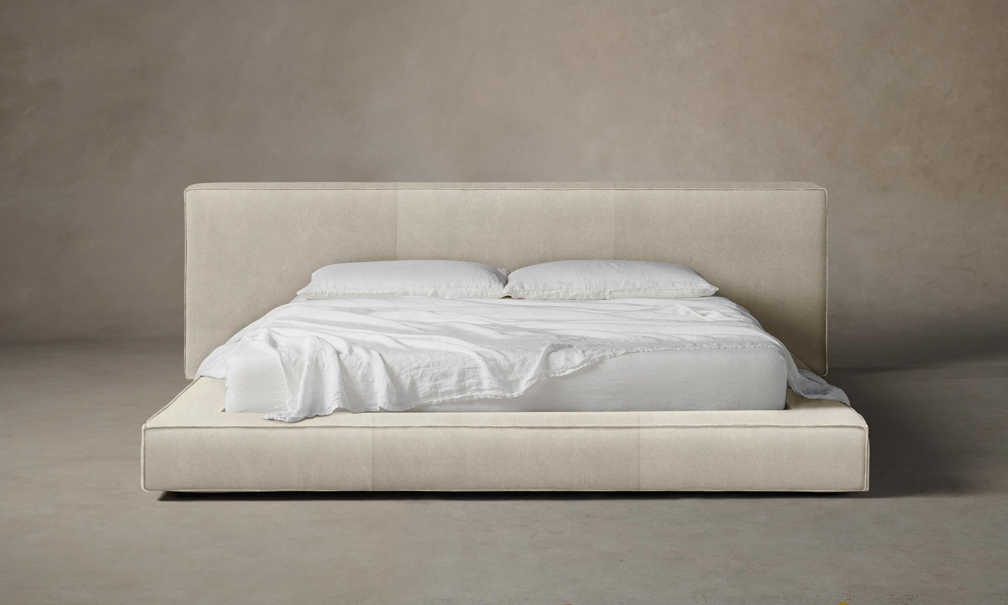 The Eldridge Bed - Tuscan Leather Bisque