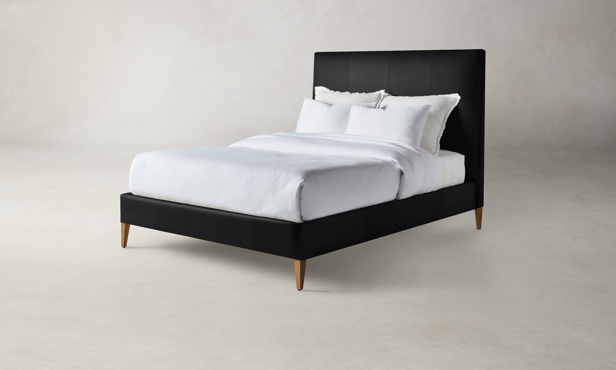 The Essex Bed - Costa Leather Jet