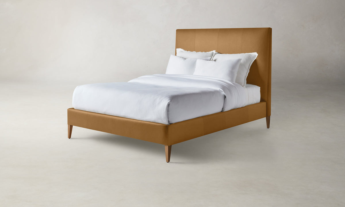 The Essex Bed - Costa Leather Nutmeg