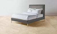 The Essex Bed - Pebbled Leather Ash