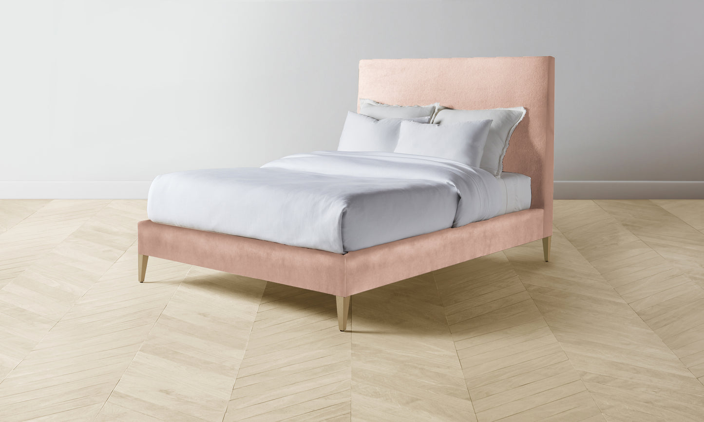 The Essex Bed - Performance Velvet Dusty Rose