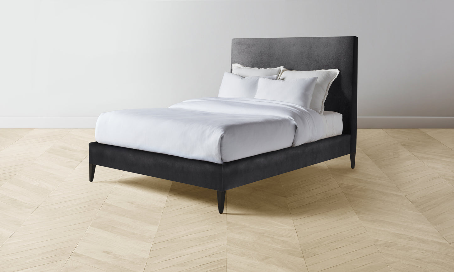 The Essex Bed - Performance Velvet Slate