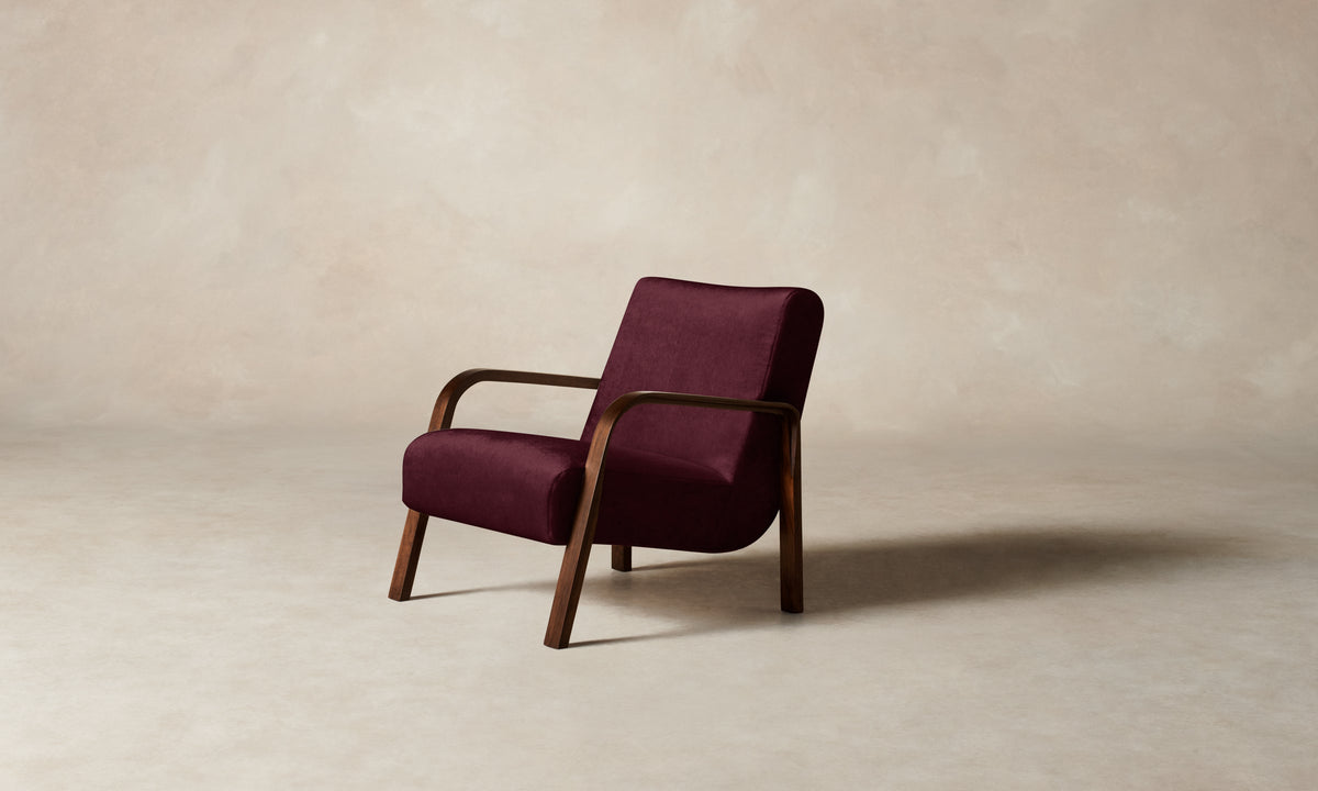 The Felix Chair - Performance Velvet Cabernet