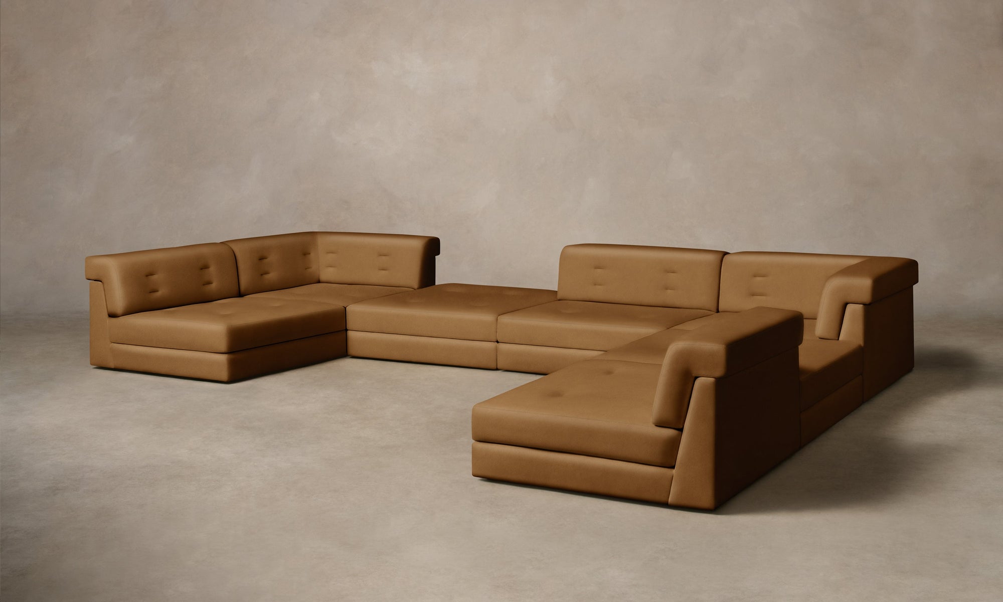 The Forma Modular Sectional - Costa Leather Nutmeg