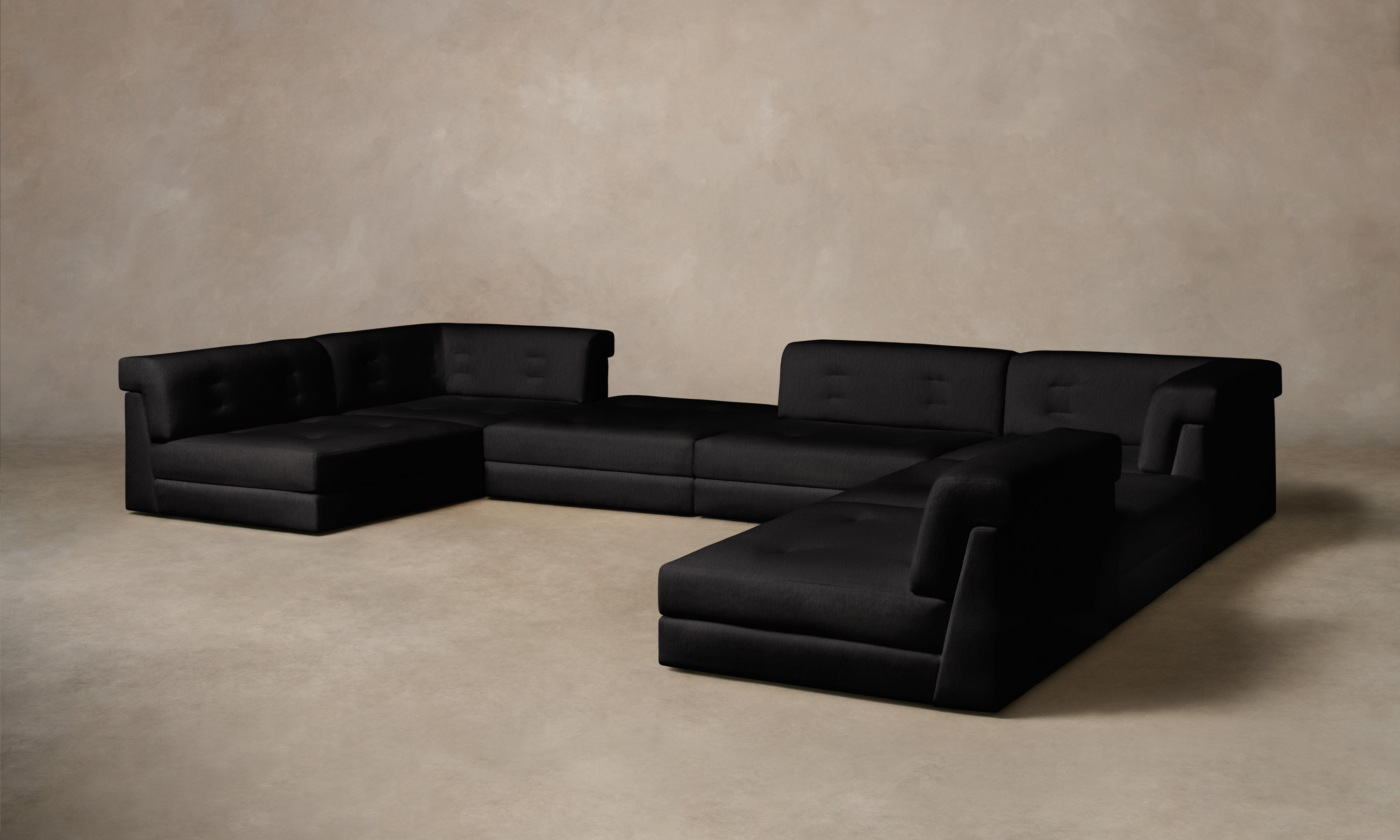 The Forma Modular Sectional - Deep Pile Mohair Noir – Maiden Home