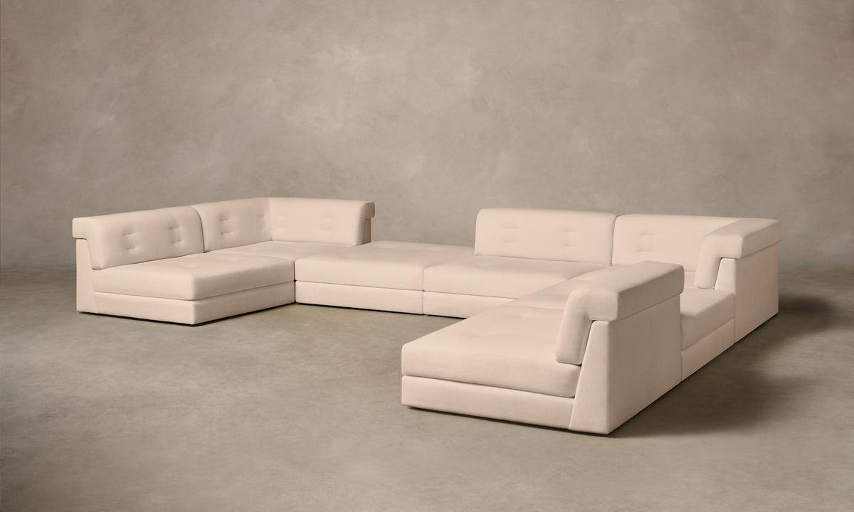 The Forma Modular Sectional - Marled Alpaca Velvet Rosette