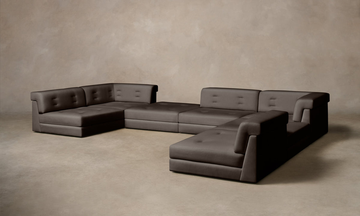 The Forma Modular Sectional - Pebbled Leather Ash