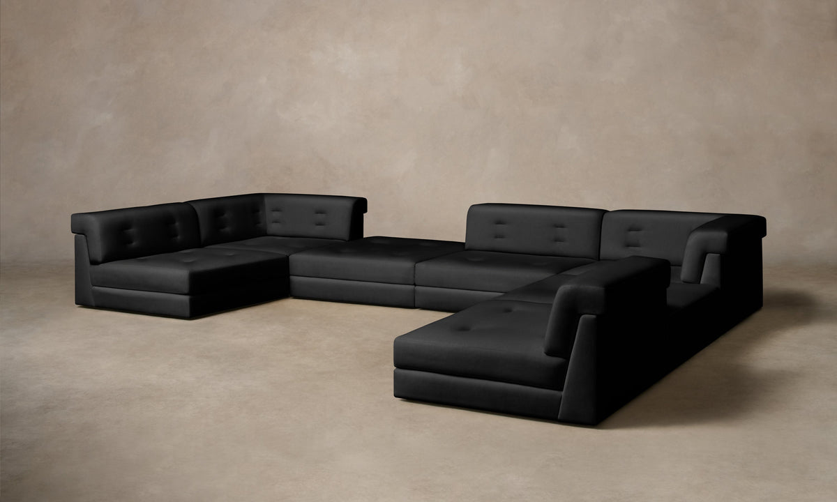 The Forma Modular Sectional - Pebbled Leather Ink
