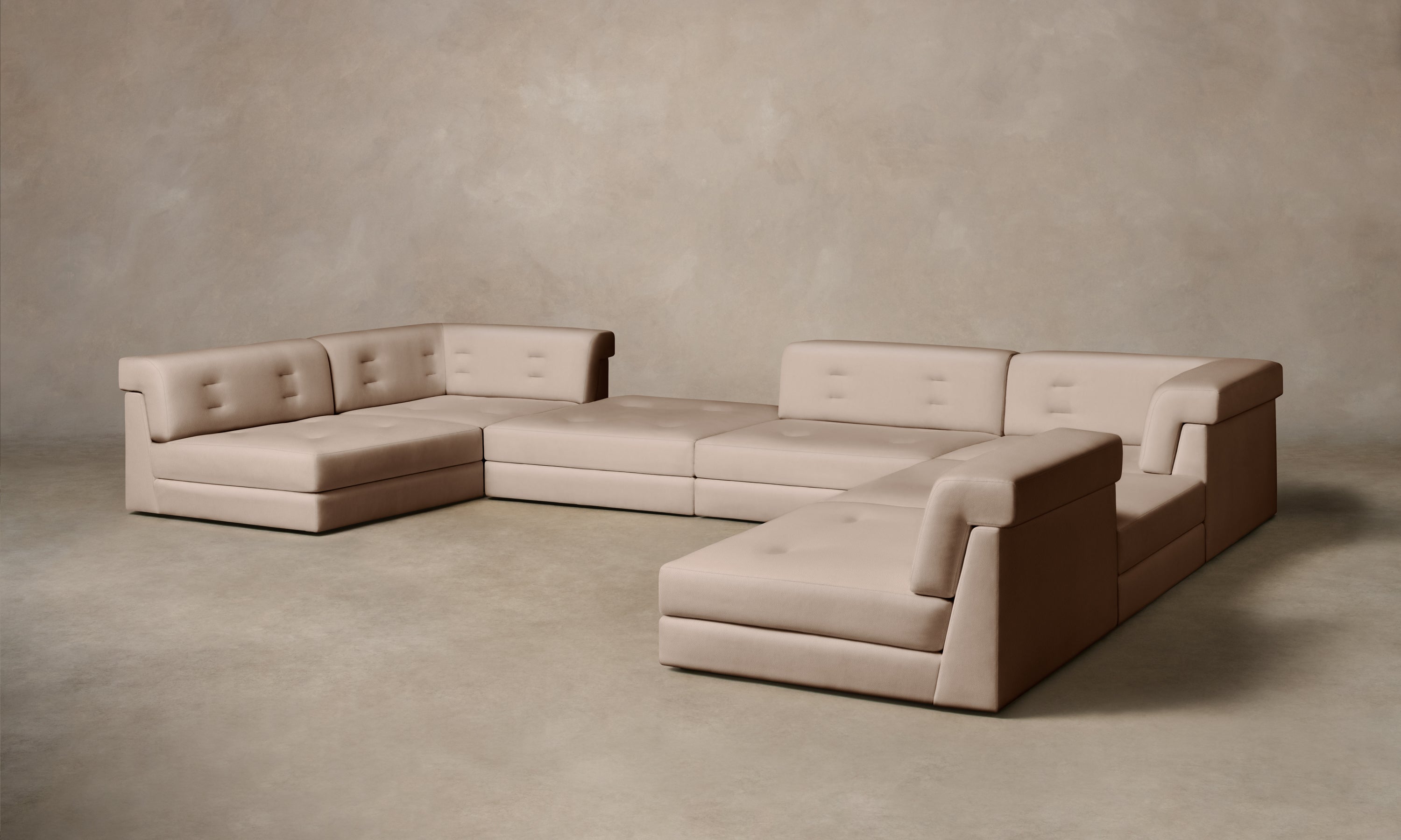 The Forma Modular Sectional - Pebbled Leather Stone – Maiden Home