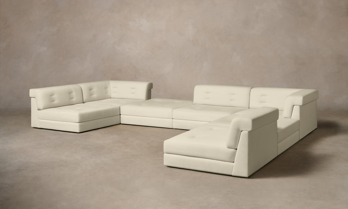 The Forma Modular Sectional - Pebbled Leather Swan