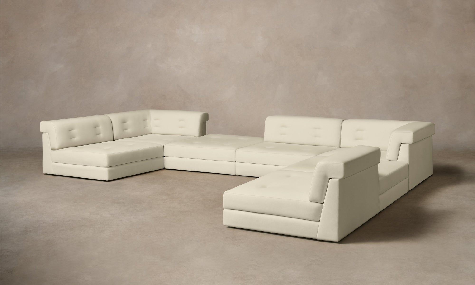 The Forma Modular Sectional - Pebbled Leather Swan