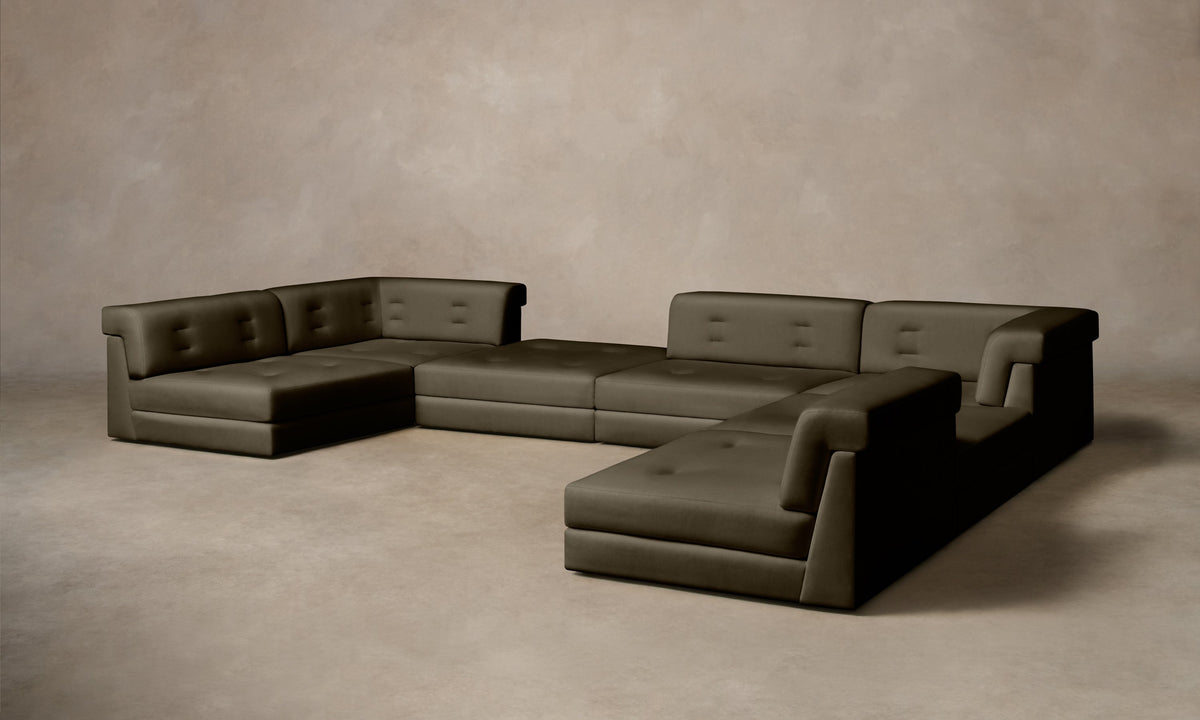 The Forma Modular Sectional - Pebbled Leather Truffle
