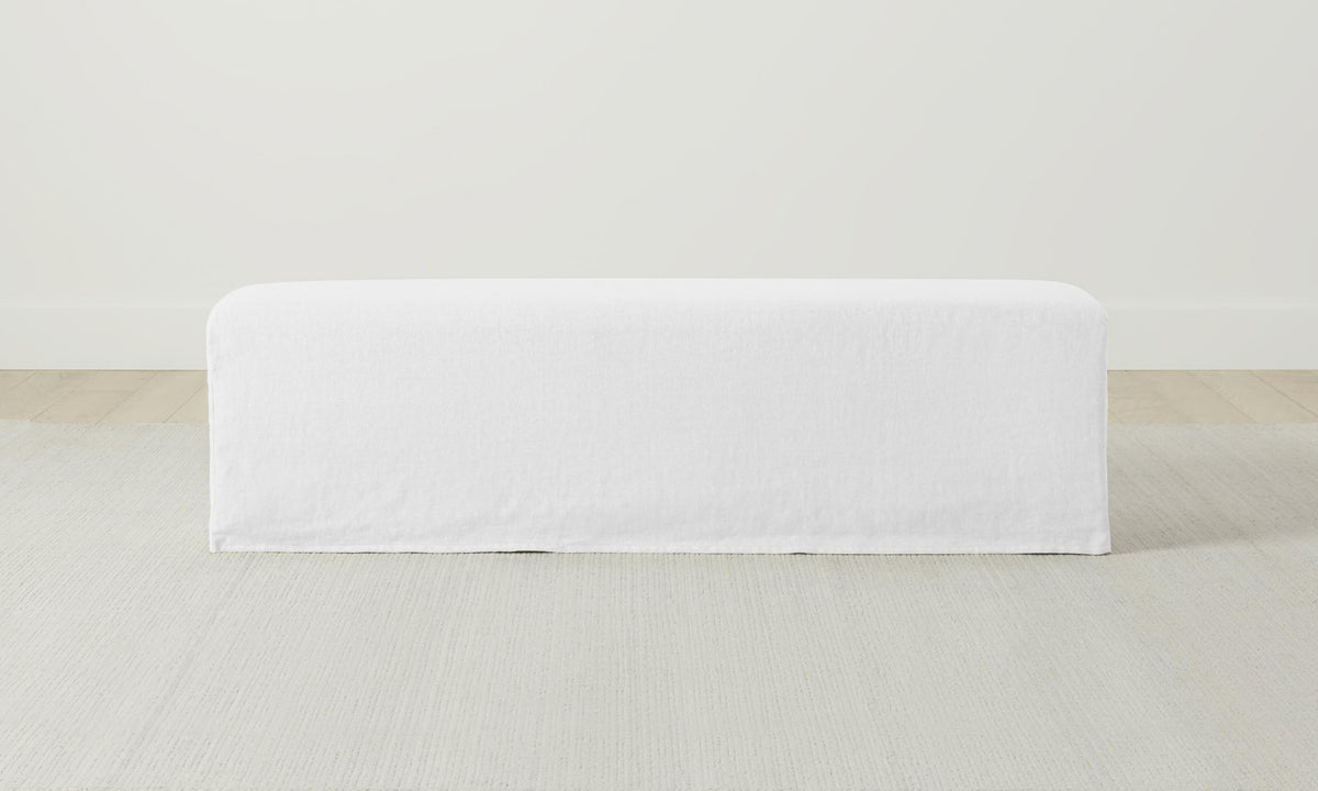 The Franklin Bench - Performance Linen Weave Pure White