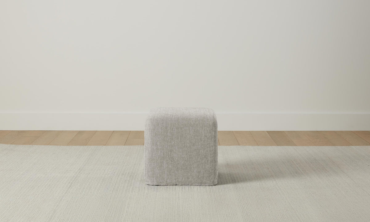 The Franklin Ottoman - Heritage Belgian Linen Agate