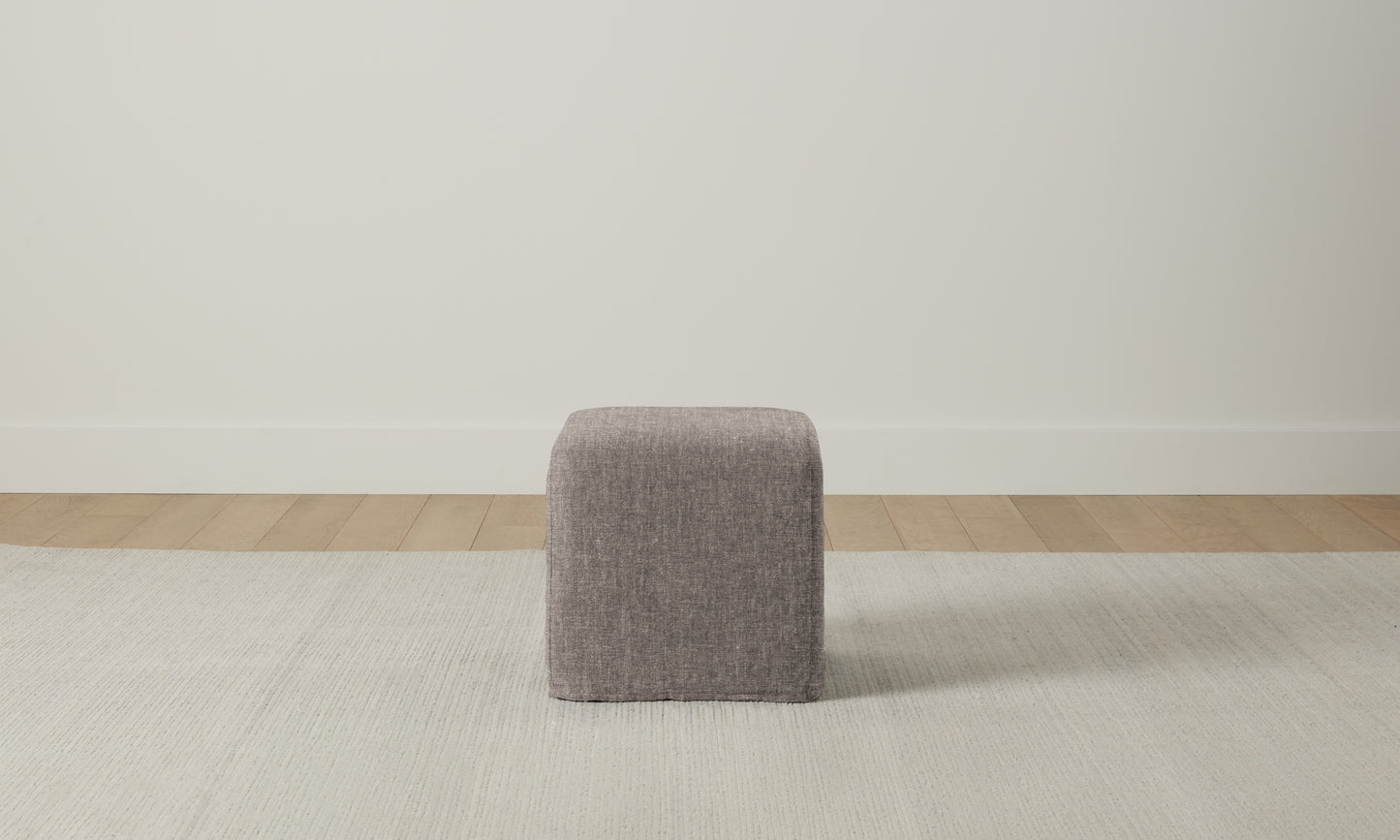 The Franklin Ottoman - Belgian Linen Carob