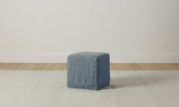 The Franklin Ottoman - Performance Stonewashed Linen Chambray