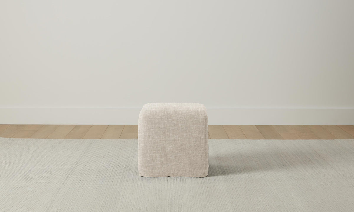 The Franklin Ottoman - Performance Woven Chenille Desert