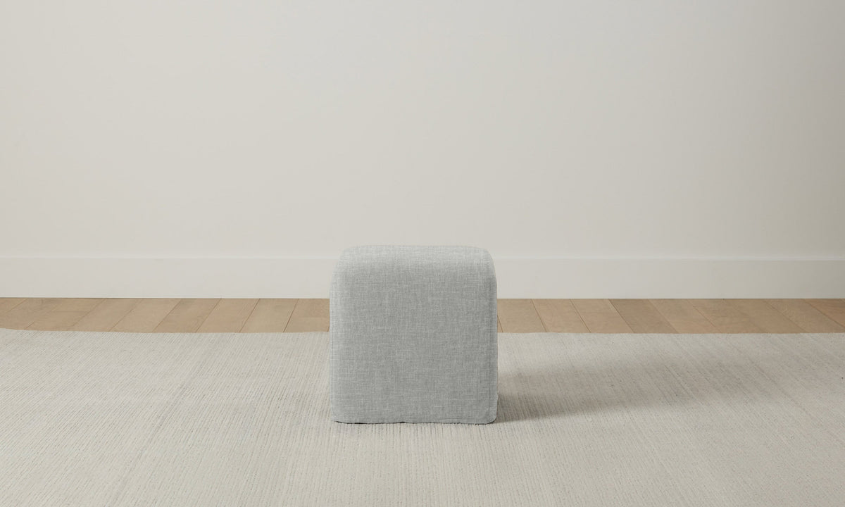 The Franklin Ottoman - Performance Woven Chenille Rain