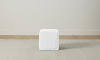 The Franklin Ottoman - Performance Linen Weave Pure White