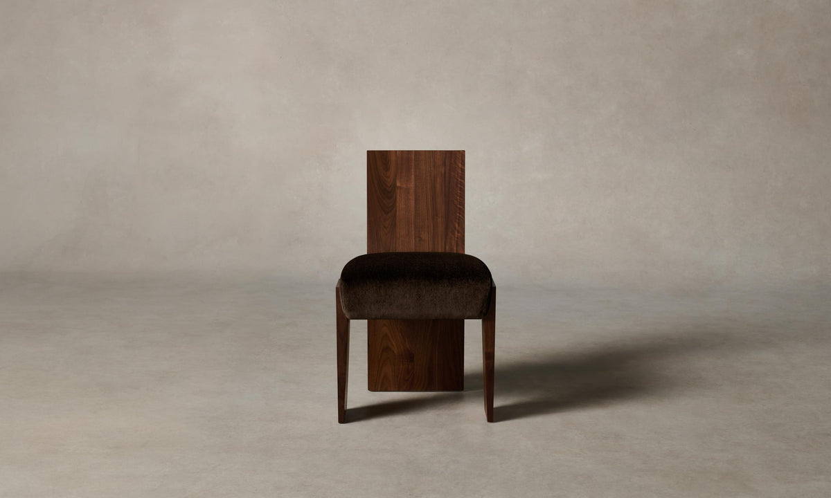 The Garrett Dining Chair - Mohair Chocolate