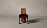 The Garrett Dining Chair - Mohair Crimson