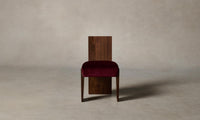 The Garrett Dining Chair - Mohair Crimson