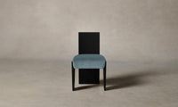 The Garrett Dining Chair - Mohair Slate Blue