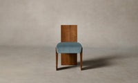 The Garrett Dining Chair - Mohair Slate Blue