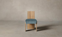 The Garrett Dining Chair - Mohair Slate Blue