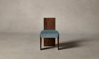 The Garrett Dining Chair - Mohair Slate Blue