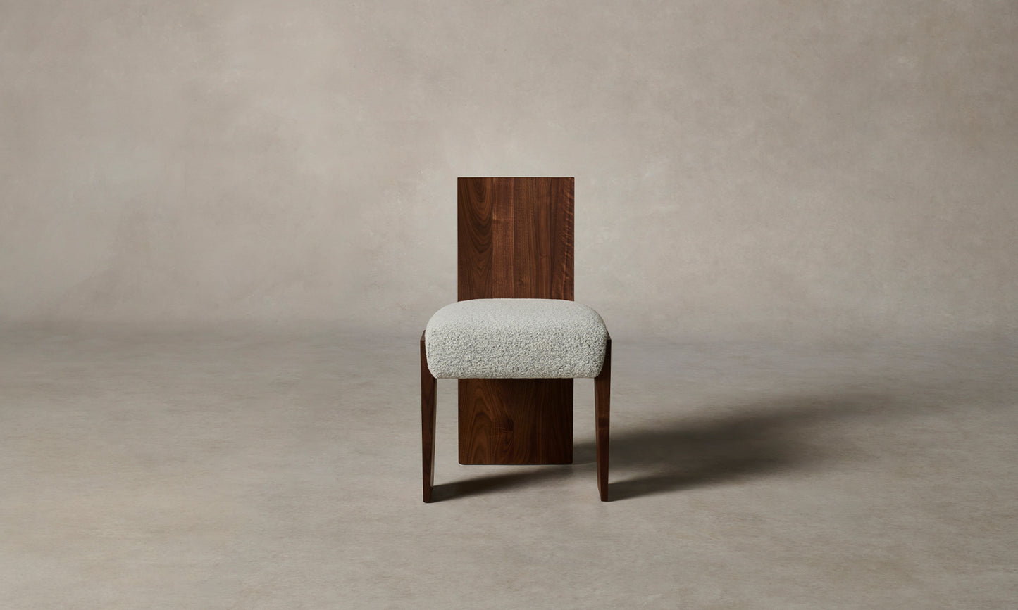 The Garrett Dining Chair - Woolen Bouclé Cliff