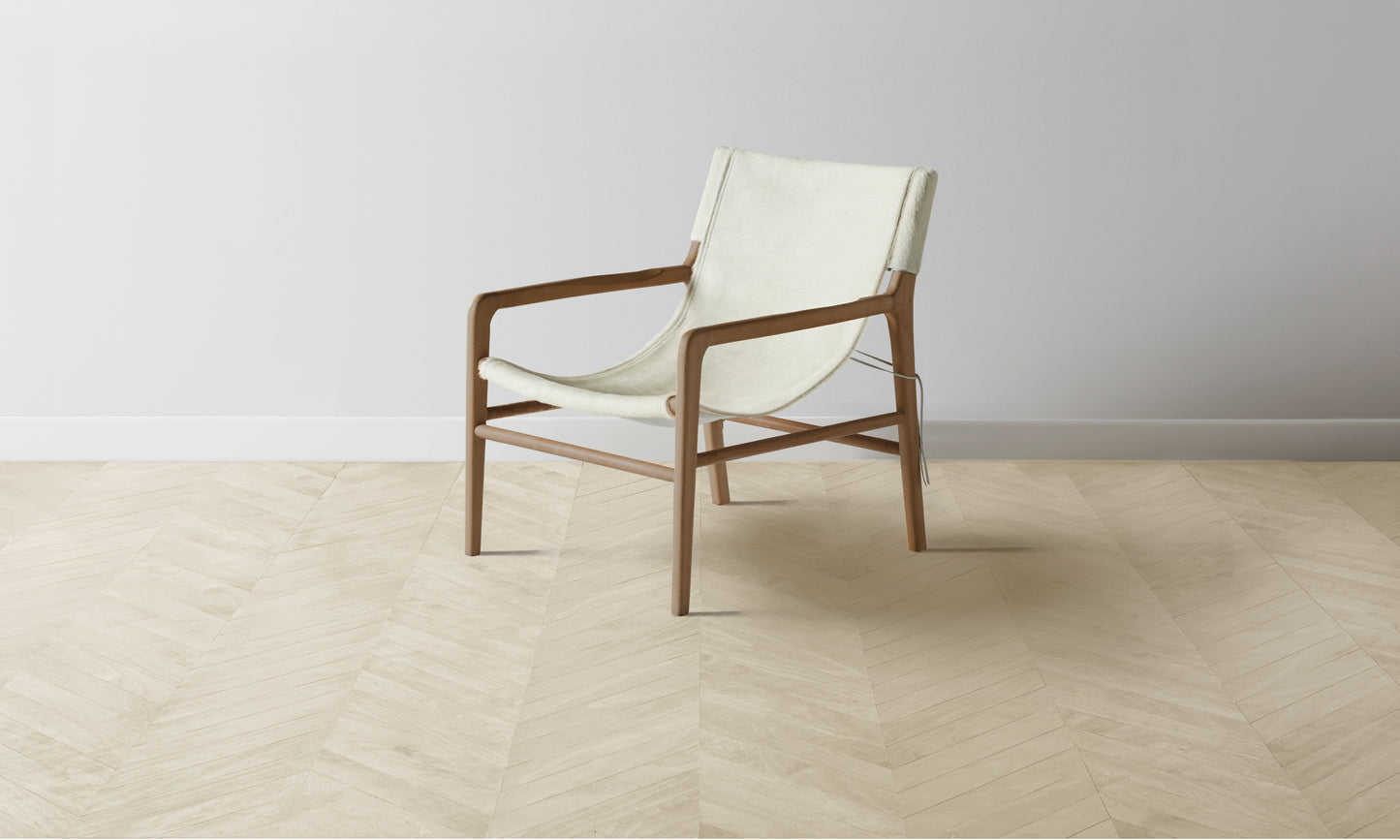 The Hayes Chair - Pony Hair Leather Snow