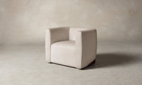 The Henri Swivel Chair - Deep Pile Mohair Limestone