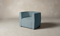 The Henri Swivel Chair - Mohair Slate Blue