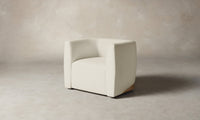 The Henri Swivel Chair - Performance Linen Weave Pure White