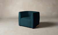 The Henri Swivel Chair - Performance Velvet Lagoon