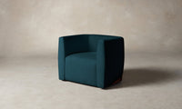 The Henri Swivel Chair - Performance Velvet Lagoon