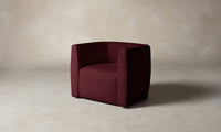 The Henri Swivel Chair - Performance Velvet Merlot