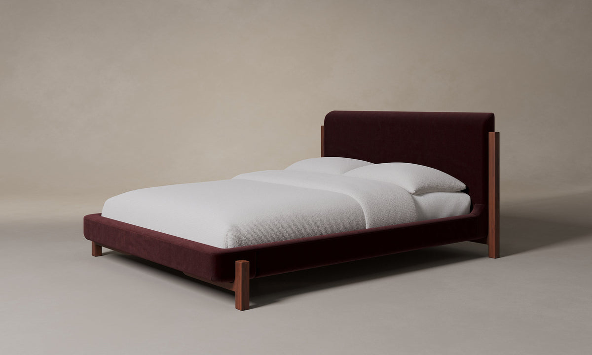 The Irene Bed - Performance Velvet Cabernet