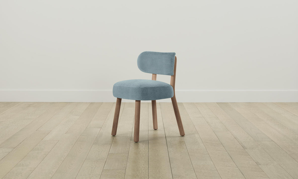 The Jane Dining Chair - Mohair Slate Blue