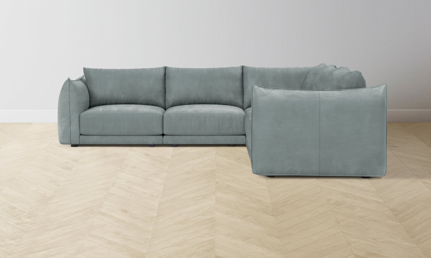 The Jones Modular Sectional - Nubuck Leather Tide