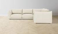 The Jones Modular Sectional - Pebbled Leather Swan