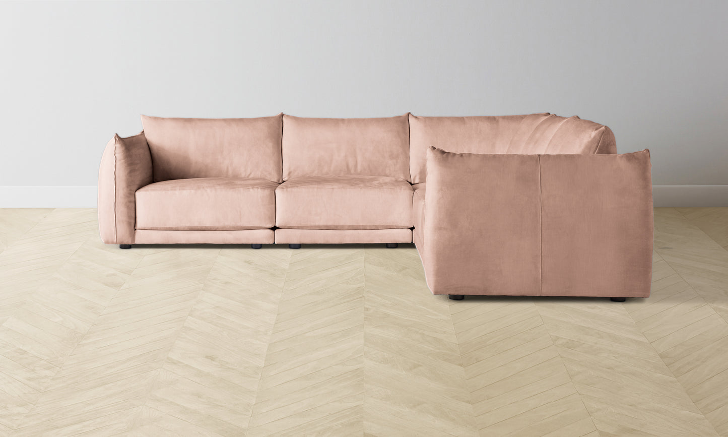 The Jones Modular Sectional - Performance Velvet Dusty Rose